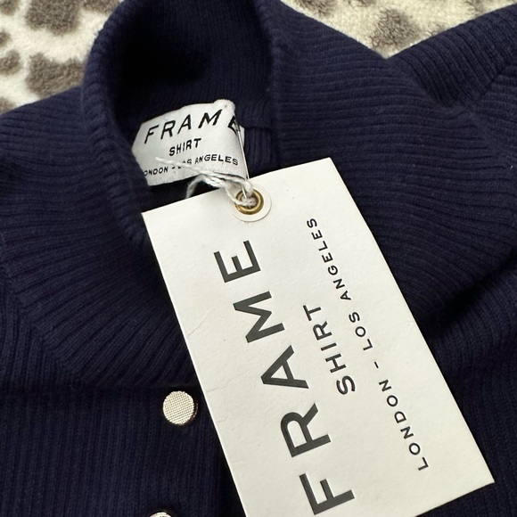 Frame Denim Mock / Turtle Neck Ribbed Sleeveless Top in Navy Blue Size XS - Picture 8 of 17